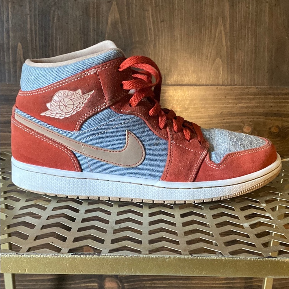 Jordan Red and Blue Athletic High-Top Sneakers size 9